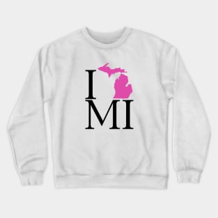 I Love Michigan - Pink Crewneck Sweatshirt